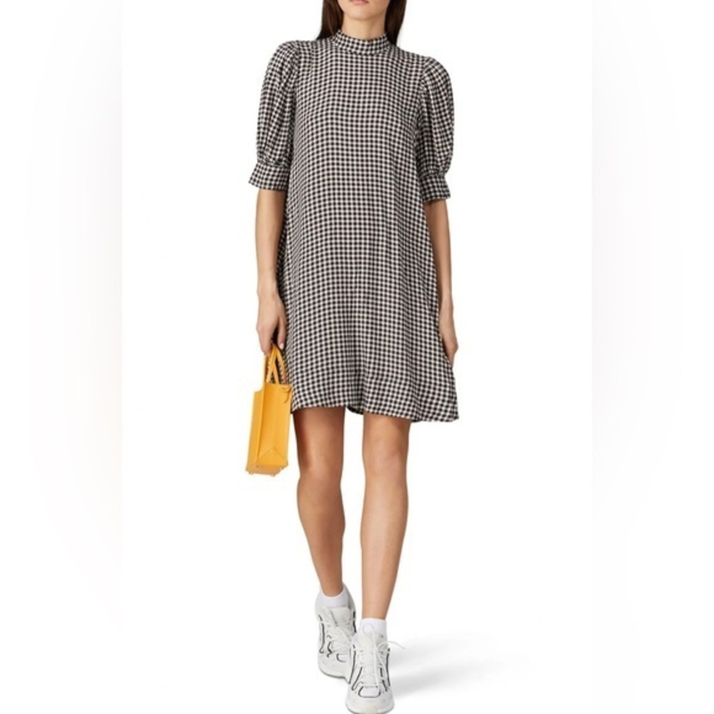 Ganni Size 34 • Gingham Mini Dress Short Sleeve.